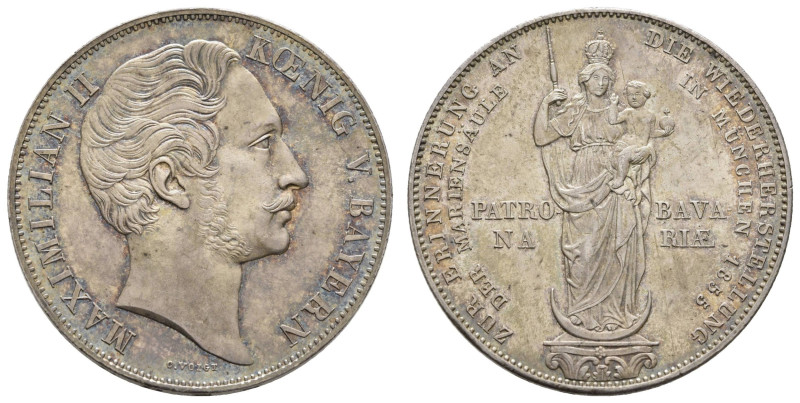 Deutschland 1800-1871 Bayern
 Doppelgulden, 1855, Maximilian II., Mariensäule M...