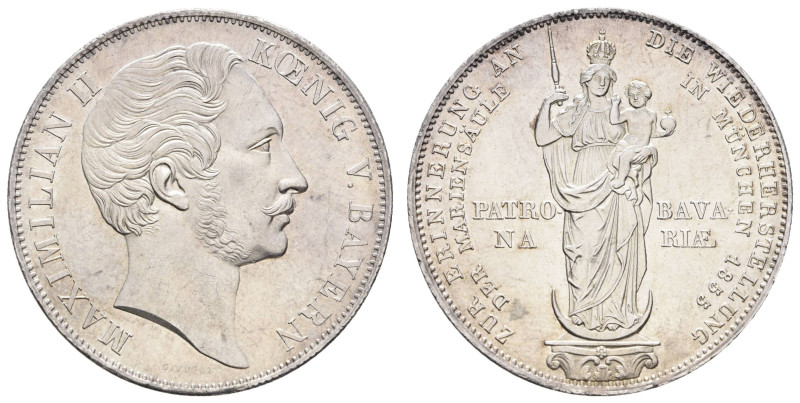 Deutschland 1800-1871 Bayern
 Doppelgulden, 1855, Maximilian II., Mariensäule M...