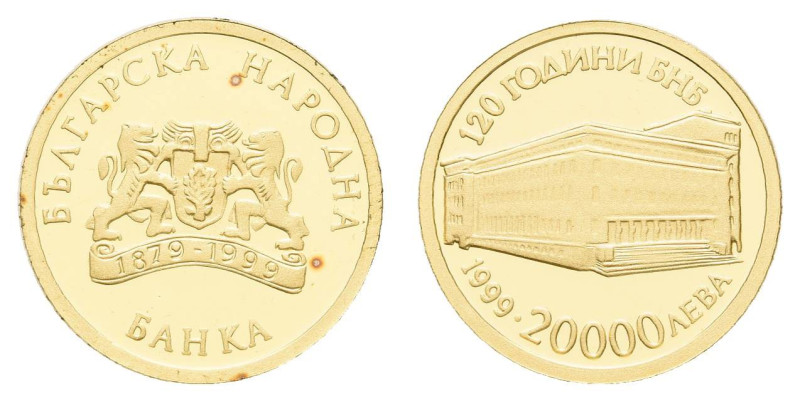 Europa und Übersee Bulgarien
 20.000 Lewa, Gold, 1999, Nationalbank, Fb. 19, Ni...