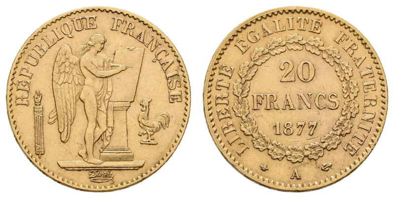 Europa und Übersee Frankreich
 20 Francs, Gold, 1877, A (Paris), Fried. 592, ss...