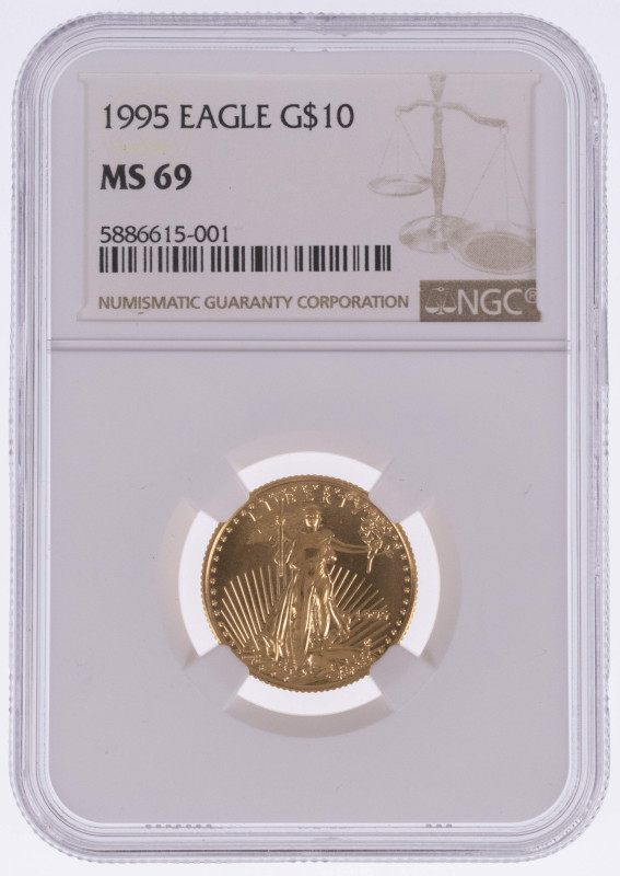 Europa und Übersee USA
 10 Dollars, Gold, 1995, Eagle, Fb. B3., NGC MS 69