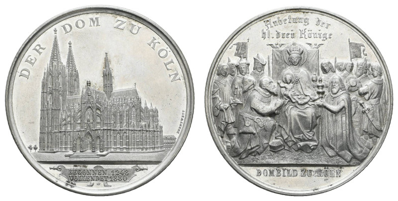 Medaillen Medaillen Deutschland vor 1900
 Köln, Stadt, Zinnmedaille (51,77 g, 5...