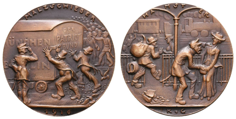 Medaillen Medaillen Karl Goetz
 Bronzegussmedaille (Dm. 57,7mm, 70,70g), 1916, ...