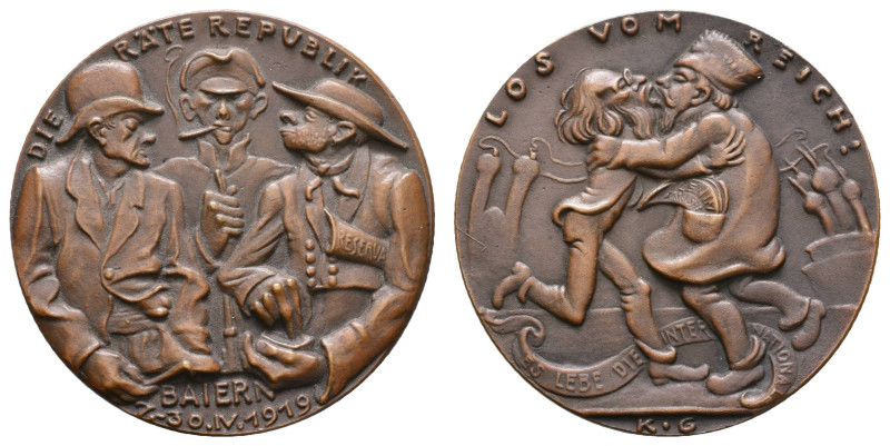 Medaillen Medaillen Karl Goetz
 Bronzegussmedaille (Dm. 58,9mm, 54,19g), 1919, ...