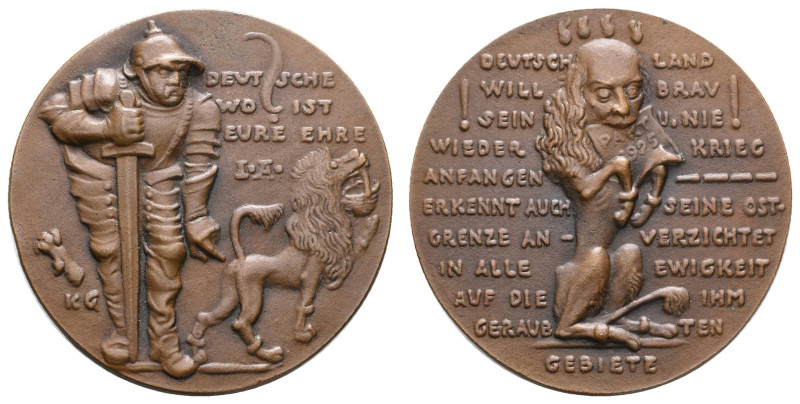 Medaillen Medaillen Karl Goetz
 Bronzegussmedaille (Dm. 63,8mm, 94,31g), 1925, ...