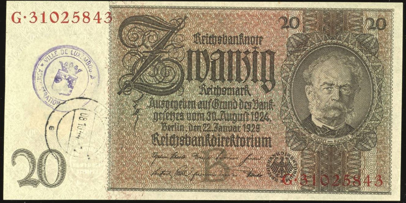 Banknoten Deutsche Reichsbanknoten 1874-1945
 Weimarer Republik, 20 Reichsmark ...