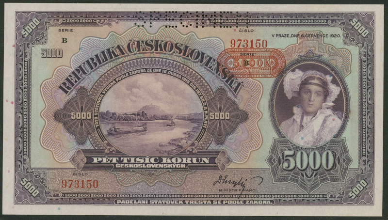 Banknoten Banknoten Deutsche Besetzung 2. Weltkrieg
 5000 Kronen/Korun 25.10.19...