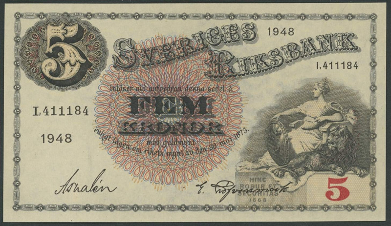 Banknoten Banknoten Europa
 Schweden, Sveriges Riksbank, Lot 10 Noten 5, 10, 20...