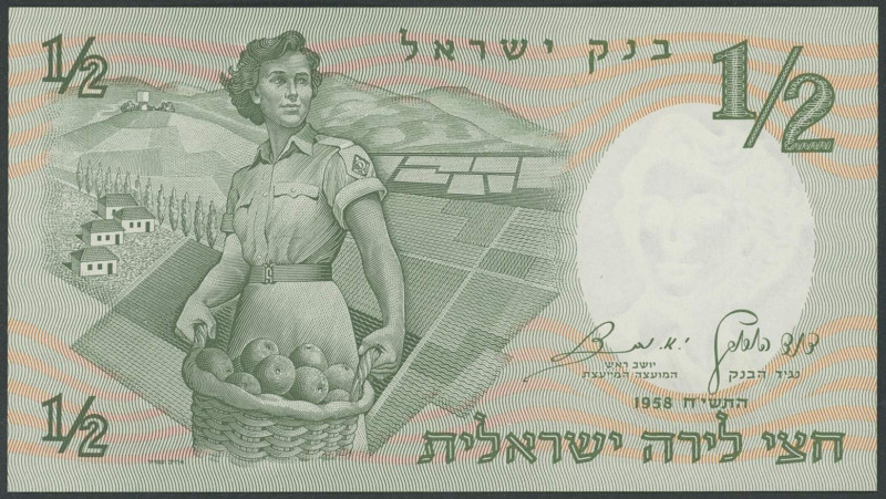 Banknoten Banknoten Asien
 Israel, Bank of Israel 1958-60, Serie 8 Noten:, 1/2 ...