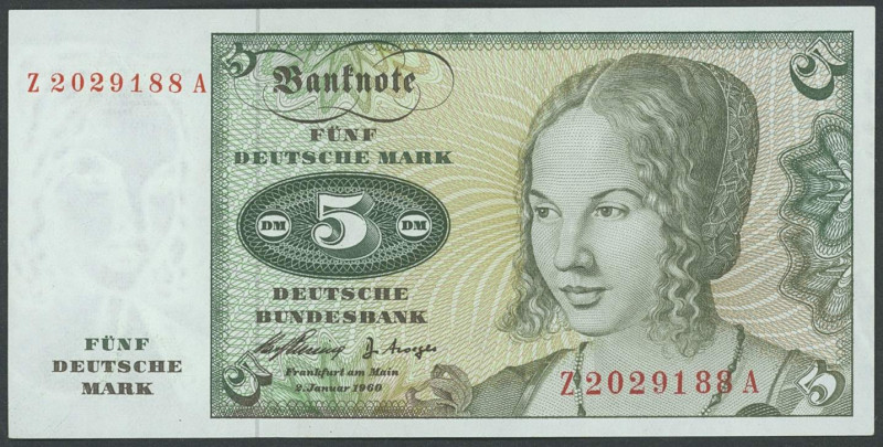 Banknoten Sammlungen Papiergeld
 BRD, Deutsche Bundesbank, Lot von 34 Noten: 5 ...