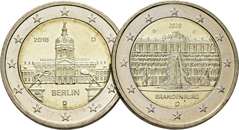 ALEMANIA. Berlín y Brandenburgo. D= Munich. 2€. 2018 y 2020. Alguna ínfima e ins...