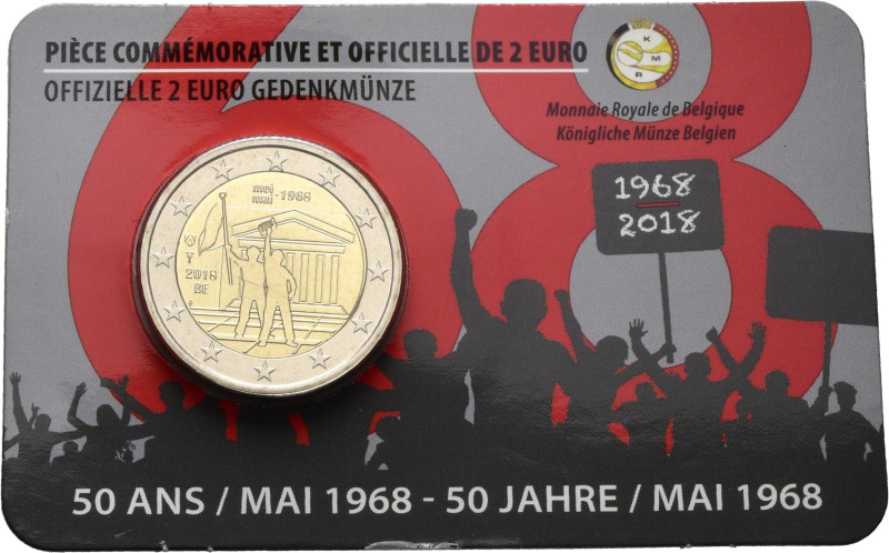 BÉLGICA. Cincuentenario del Mayo´68 parisino. 2€. 2018. Presentada en blíster of...