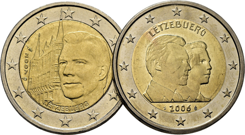 LUXEMBURGO. 25 años de Guillermo y Palacio Ducal. 2€. 2006 y 2007. K88 y 95 (18$...