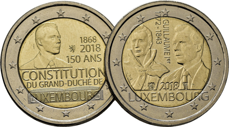 LUXEMBURGO. 120 años del G.D. de Luxemburgo y Guillermo I y Enrique. 2€. 2018. M...