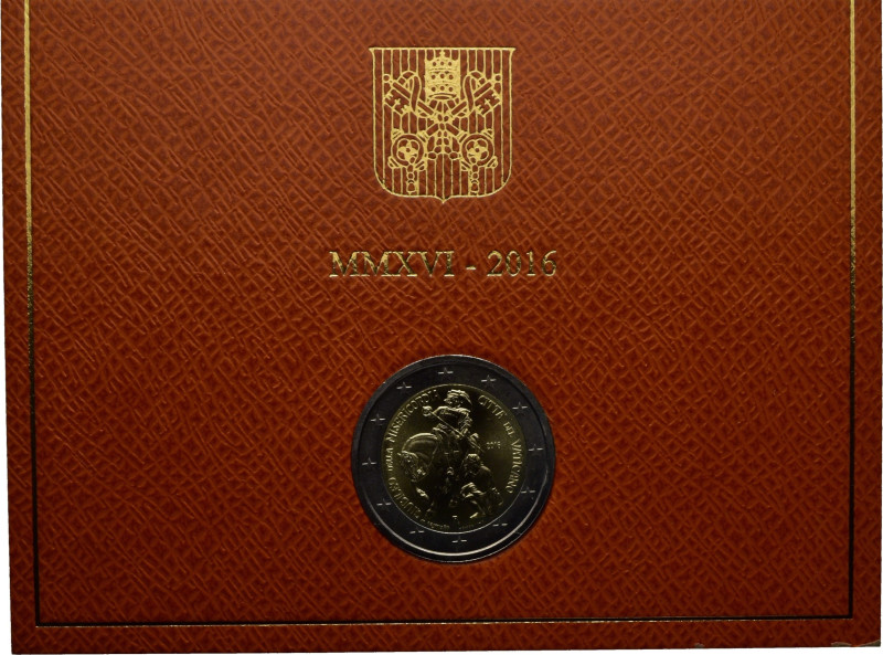 VATICANO. Jubileo de la Misericordia. 2€. 2016. Cartera oficial con expositor. F...