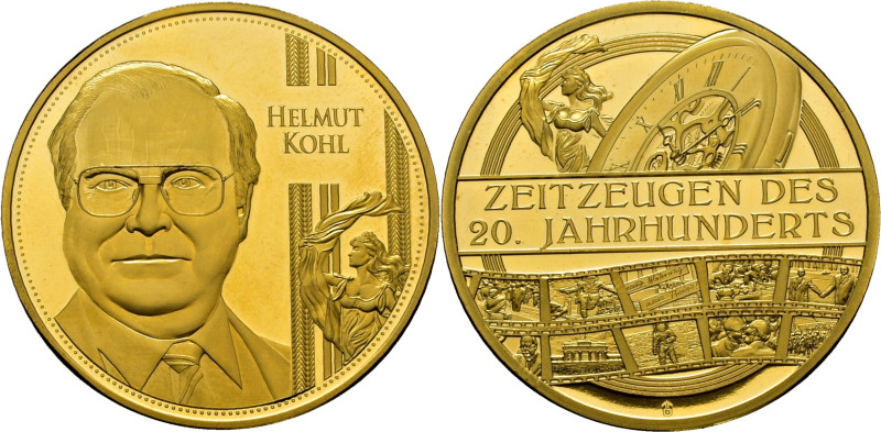 ALEMANIA. Medalla dorada. Helmunt Kohl, el siglo Veinte de la Historia alemana. ...