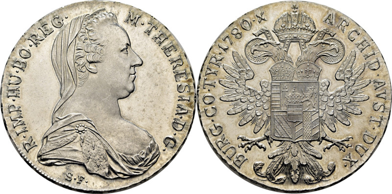 AUSTRIA. Mª Teresa. Thaler. 1780. SF. Reacuñación de los 50/60. K51. Leves finas...