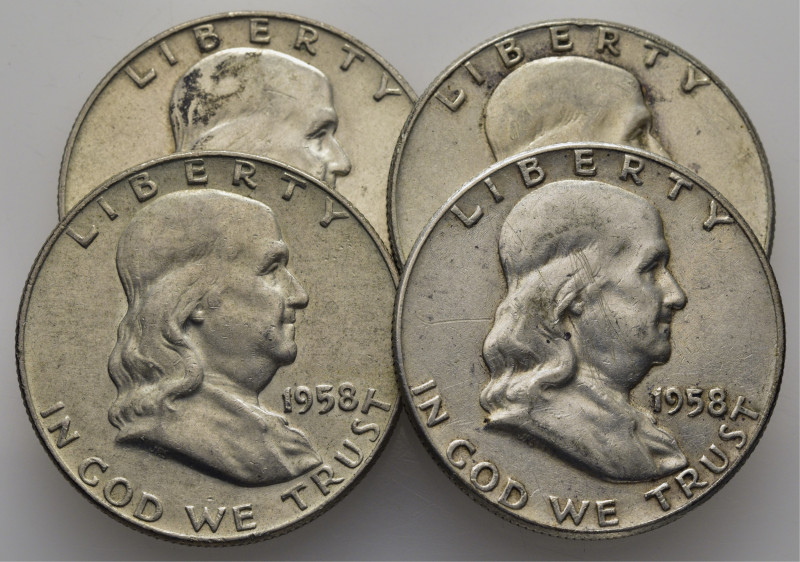 EE.UU./USA. Washington y campana. 1/2$. 1958, 1958-D, 1959 y 1959-D. K199. MBC+ ...