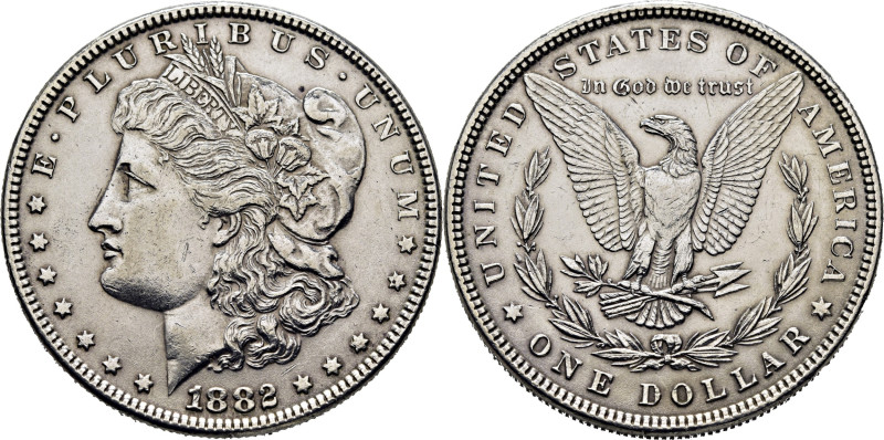 EE.UU./USA. Morgan. 1$. Filadelfia. 1882. K110 (-40$). Ligeramente limpiada. EBC...