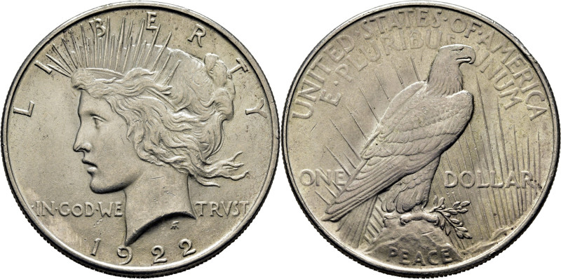 EE.UU./USA. Paz. 1$. Filadelfia. 1922. K150 (44$). Rayita en el cuello. SC-, bri...