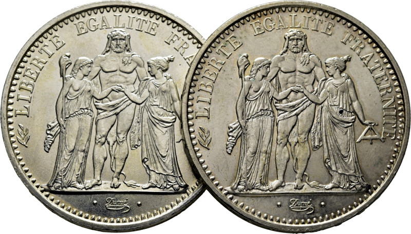 FRANCIA. V República. Tres figuras. 10 francos. 1965 y 1972. K932. SC- y SC/SC-,...