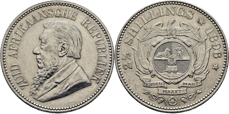 SUDÁFRICA. Z.A.R. Kruger y escudo. 1 1/2 ch. 1896. K7 (+45$). EBC+/EBC, brillo o...