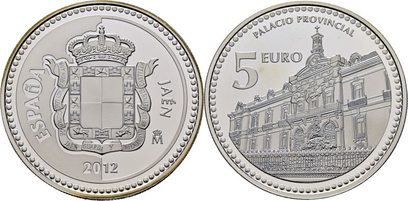 JUAN CARLOS I. Jaén. Palacio Provincial. 5 euros. 2012. Con su certificado de la...