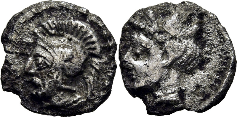 GRECIA CLÁSICA-CILICIA-TARSOS. Óbolo. 384-360 a.C. Cabeza femenina a izquierda. ...