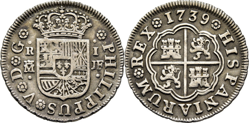 FELIPE V. Madrid. Real. 1739. JF. Cy8495 (30€). Rayitas. MBC