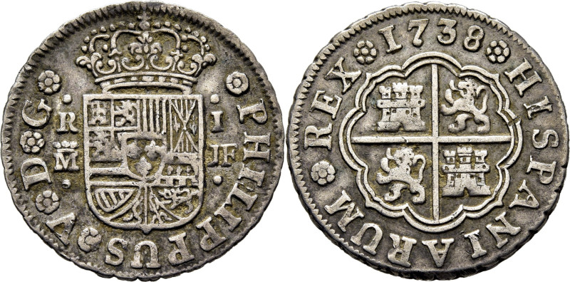 FELIPE V. Madrid. Real. 1738. JF. Cy8533 (25€). MBC