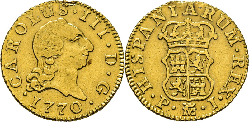 CARLOS III. Madrid. 1/2 escudo. 1770. PJ. Cy12162. Soldadura quitada en el canto...