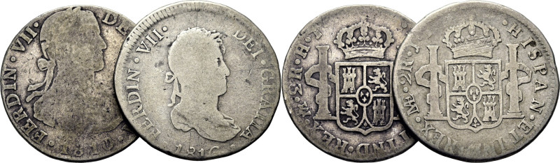 FERNANDO VII. Lima. 2 reales. 1816. JI. Méjico. 1810. HJ. Cy155515 (30€) y 15406...