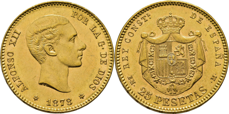 ALFONSO XII. 25 pesetas. 1878*18-78. EMM. Cy17527. Marquita en campo del anverso...