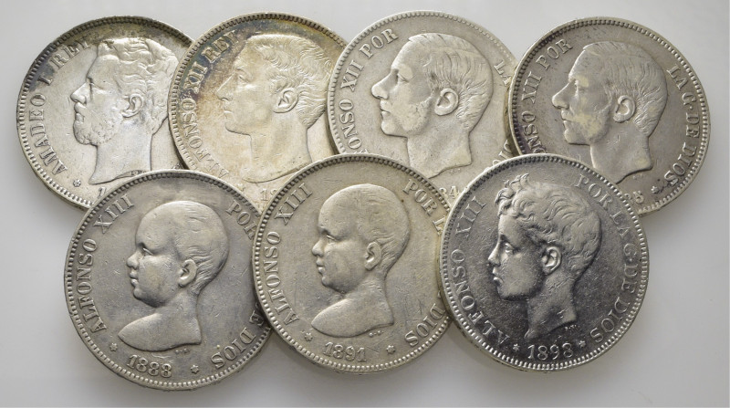 CENTENARIO. Madrid. 5 pesetas. 1871*18-71; 1875*x-75; 1884*18-84; 1885*18-85; 18...