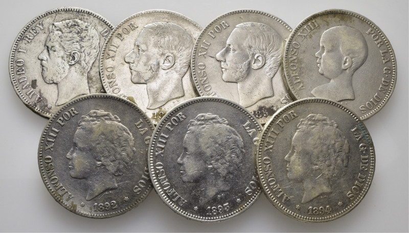 CENTENARIO. Madrid. 5 pesetas. 1871*18-71; 1882*18-x; 1885*18-87; 1891*x-91; 189...