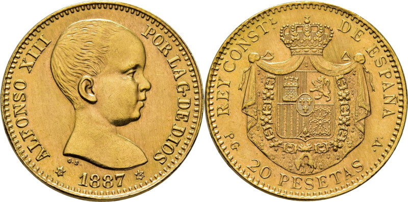 ESTADO ESPAÑOL. ALFONSO XIII. 20 pesetas. 1887*19-62. PGV. Cy17922. SC-/SC, bril...