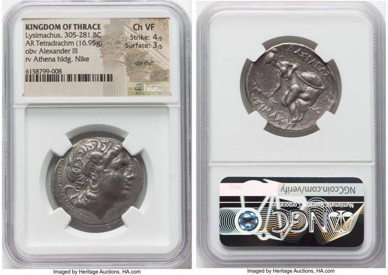 THRACIAN KINGDOM. Lysimachus (305-281 BC). AR tetradrachm (28mm, 16.95 gm, 4h). ...