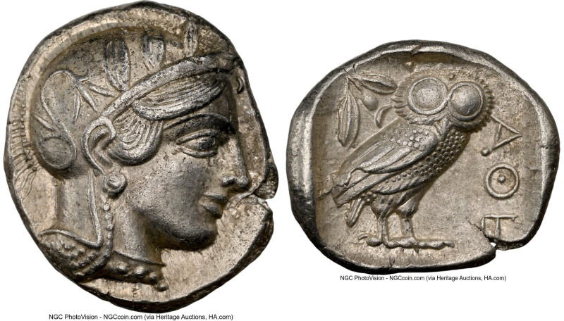 ATTICA. Athens. Ca. 440-404 BC. AR tetradrachm (25mm, 17.17 gm, 4h). NGC Choice ...