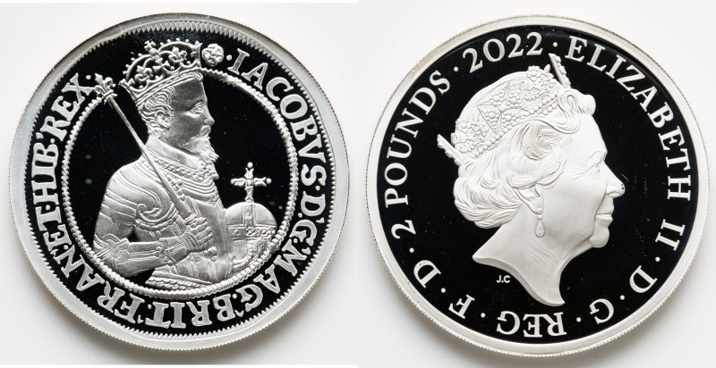 Elizabeth II silver Proof "King James I" 2 Pounds (1 oz) 2022 UNC, British Monar...