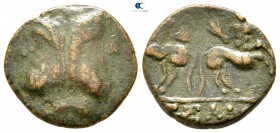 Eastern Europe. Imitation of Macedonian coinage. Thessalonika circa 100 BC. Bronze Æ