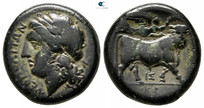 Campania. Neapolis circa 275-250 BC. 
Bronze Æ

20 mm., 7,52 g.



very f...