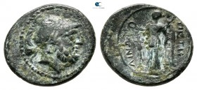 Bruttium. Petelia circa 216-204 BC. Reduced Uncia Æ