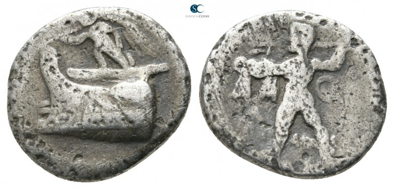 Kings of Macedon. Tarsos. Demetrios I Poliorketes 306-283 BC. 
Hemidrachm AR
...