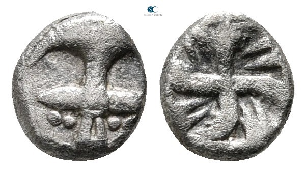 Thrace. Apollonia Pontica 540-530 BC. 
Hemiobol AR

6 mm., ,37 g.



very...