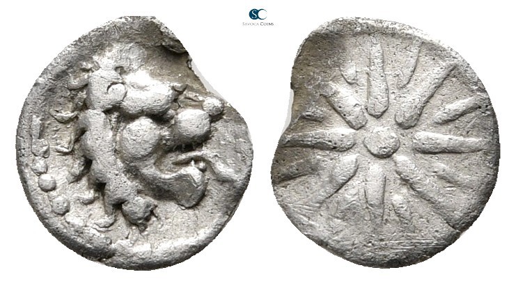 Thraco Macedonian Region. Uncertain mint circa 450 BC. 
Hemiobol AR

8 mm., 0...