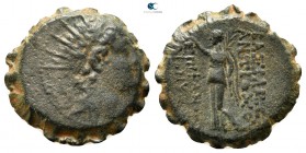 Seleukid Kingdom. Possibly Ake-Ptolemais. Antiochos VI Dionysos 144-142 BC. Serrate Æ