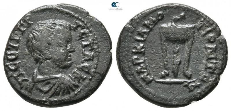 Moesia Inferior. Marcianopolis. Geta as Caesar AD 197-209. 
Bronze Æ

17 mm.,...