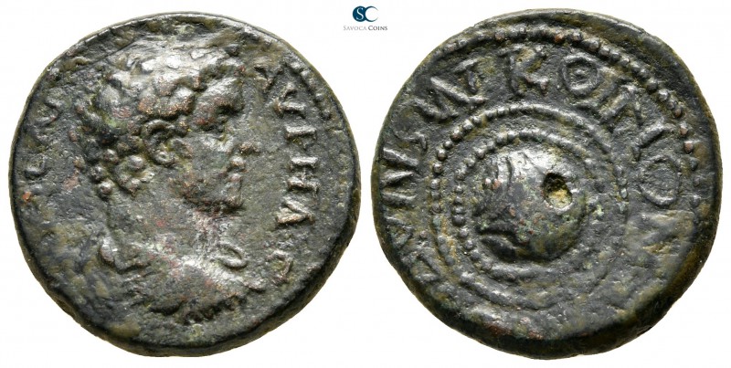 Macedon. Koinon of Macedon. Marcus Aurelius AD 161-180. 
Bronze Æ

23 mm., 6,...