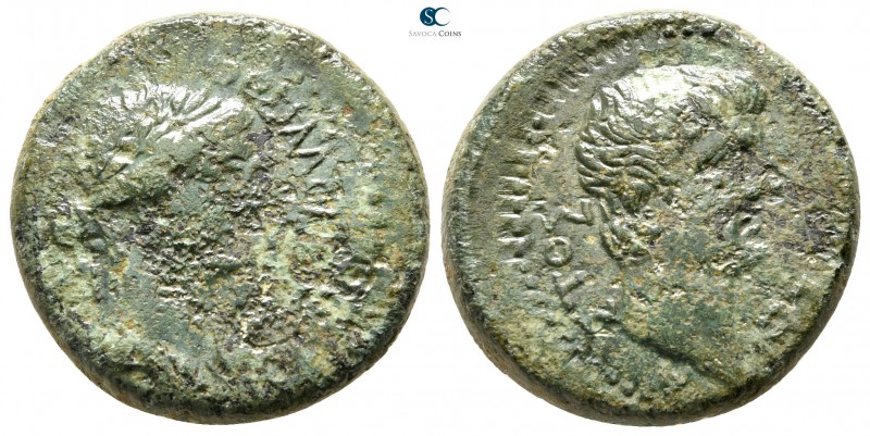 Macedon. Thessalonica. Tiberius and Livia AD 14-37. 
Bronze Æ

23 mm., 8,74 g...