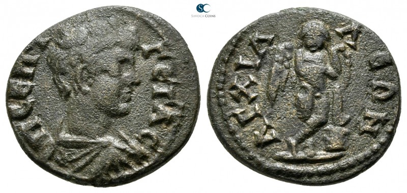 Thrace. Anchialos. Geta as Caesar AD 197-209. 
Bronze Æ

18 mm., 3,24 g.

...